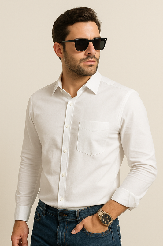 Premium Giza Cotton Classic white shirt for men