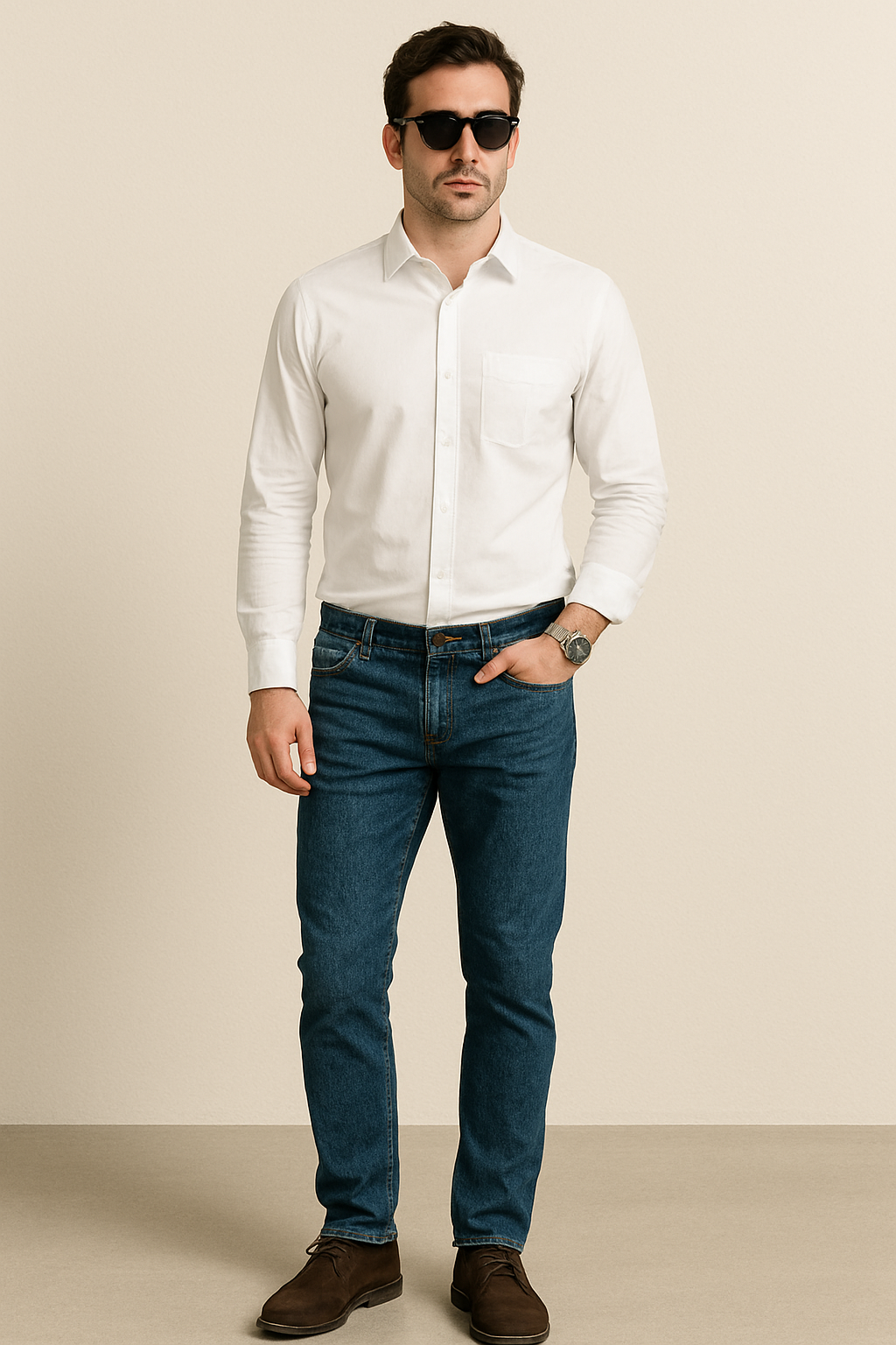 Premium Giza Cotton Classic white shirt for men