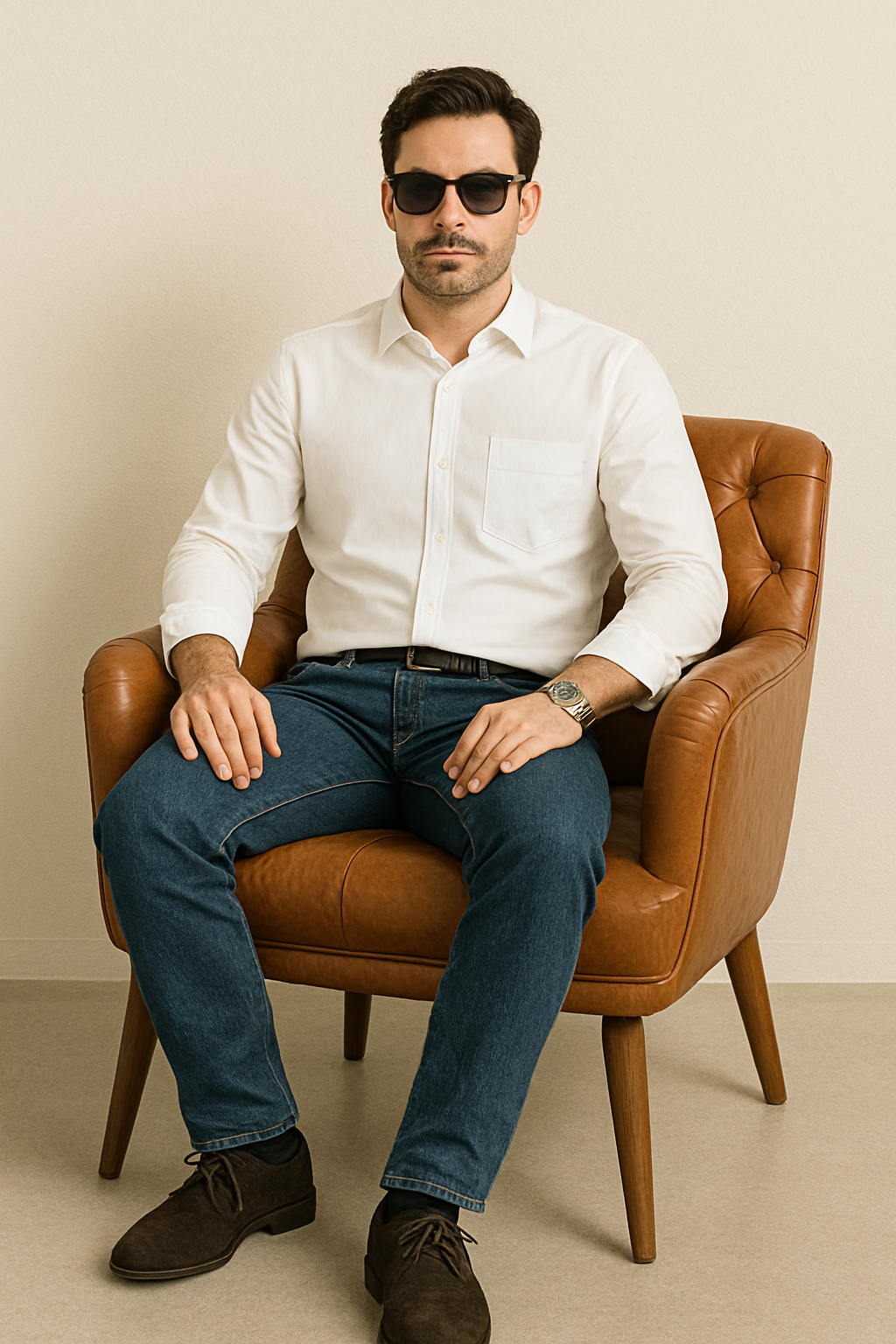 Premium Giza Cotton Classic white shirt for men