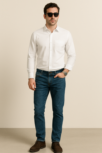 Premium Giza Cotton Classic white shirt for men