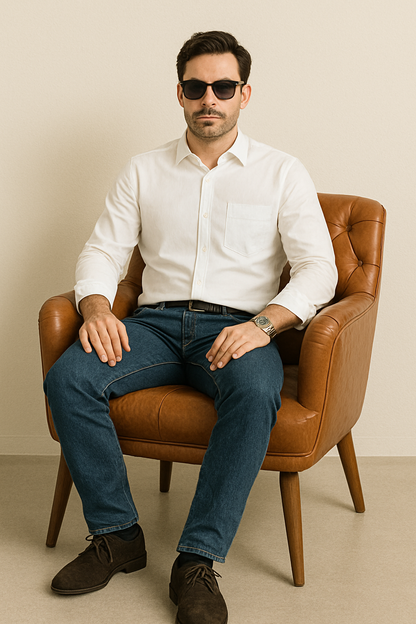 Premium Giza Cotton Classic white shirt for men