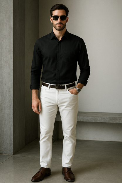 Premium Giza Cotton Charcoal black shirt for men