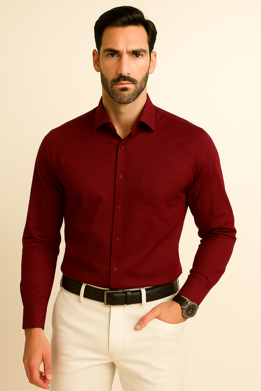 Premium Giza Cotton Cherry maroon shirt for men